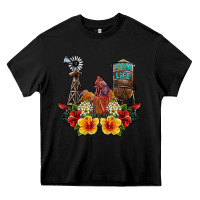 Black farm life rooster Heavy Core Tee - SublimationCraftShop