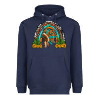 Navy indian headdress cactus and sunflowers rainbow Heavyweight Hoodie - Artiststas