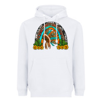 White indian headdress cactus and sunflowers rainbow Heavyweight Hoodie - Artiststas