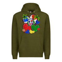 Army Green dominican repuclic hearts Premium Hoodie - NancyCooperArtShop