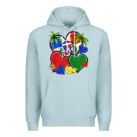 Blue Mist dominican repuclic hearts Premium Hoodie - NancyCooperArtShop