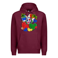Burgundy dominican repuclic hearts Premium Hoodie - NancyCooperArtShop