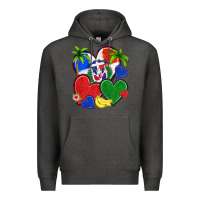 Charcoal Heather dominican repuclic hearts Premium Hoodie - NancyCooperArtShop
