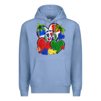 Colony Blue dominican repuclic hearts Premium Hoodie - NancyCooperArtShop