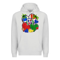 Dove Grey dominican repuclic hearts Premium Hoodie - NancyCooperArtShop
