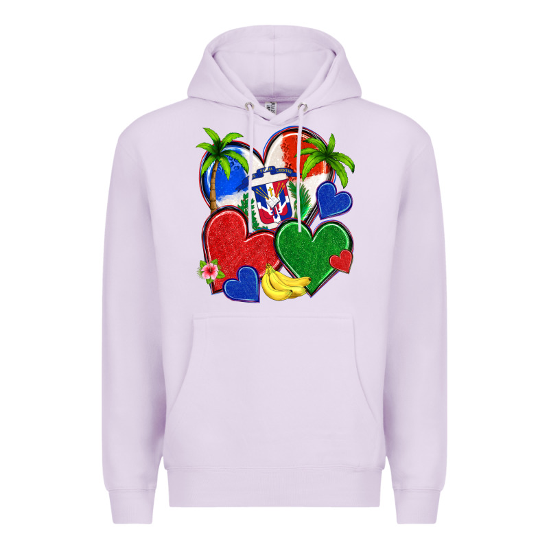 Dominican Repuclic Hearts Premium Hoodie by NancyCooperArtShop | Teevron