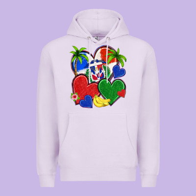 Dominican Repuclic Hearts Premium Hoodie Designed By Nancycooperartshop