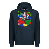 Navy dominican repuclic hearts Premium Hoodie - NancyCooperArtShop