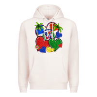 Pale Pink dominican repuclic hearts Premium Hoodie - NancyCooperArtShop