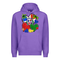 Purple dominican repuclic hearts Premium Hoodie - NancyCooperArtShop