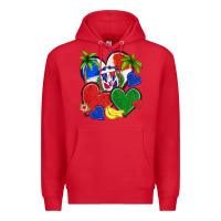 Red dominican repuclic hearts Premium Hoodie - NancyCooperArtShop