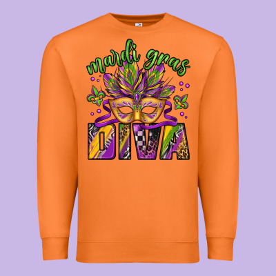 Mardi Gras Diva Premium Sweatshirt Designed By Jasminsmagicworld