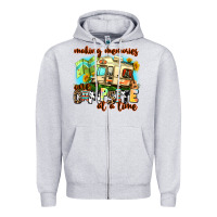 Heather Grey making memories one campsite at a time Zipper Hoodie - AdoDesignShop