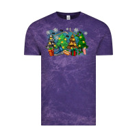 Cloud Purple christmas trees with hockey Vintage Tee - Zillion Design Studio