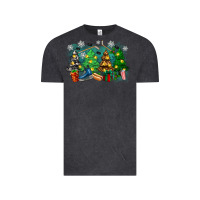 Vintage Black christmas trees with hockey Vintage Tee - Zillion Design Studio