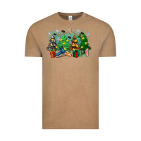 Vintage Coffee christmas trees with hockey Vintage Tee - Zillion Design Studio