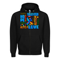 Black autism  words Zipper Hoodie - AdoDesignShop