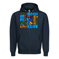 Navy autism  words Zipper Hoodie - AdoDesignShop