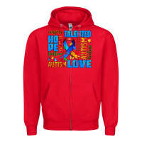 Red autism  words Zipper Hoodie - AdoDesignShop