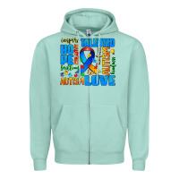 Seafoam autism  words Zipper Hoodie - AdoDesignShop