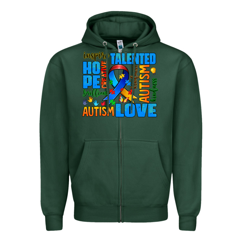 Autism  Words Zipper Hoodie by AdoDesignShop | Teevron