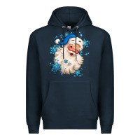 Navy winter christmas santa claus Premium Hoodie - MaliasSmallBusiness