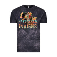 Cloud Black feathered indians Vintage Tee - texasbilliewilder