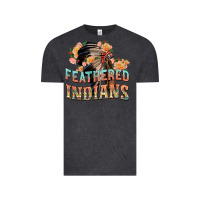 Vintage Black feathered indians Vintage Tee - texasbilliewilder