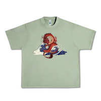 Oil Green asian dragon and ocean waves Urban Heavy Tee - RanaPortraitStore