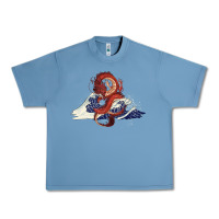 Pebble Blue asian dragon and ocean waves Urban Heavy Tee - RanaPortraitStore