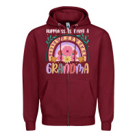 Burgundy happiness is being a grandma Zipper Hoodie - JahusDesignShop