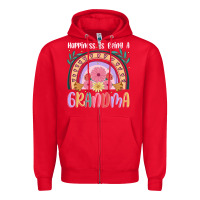 Red happiness is being a grandma Zipper Hoodie - JahusDesignShop