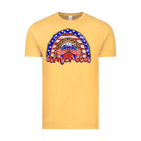 Vintage Mustard america rainbow Vintage Tee - BarkalooDesign