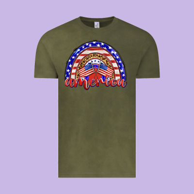 America Rainbow Vintage Tee Designed By Barkaloodesign