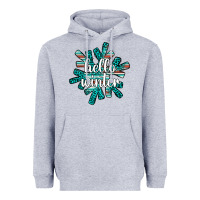 Heather Grey hello winter Heavyweight Hoodie - AdoDesignShop