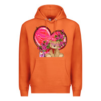 Carrot valentines heart with bear Premium Hoodie - NancyCooperArtShop