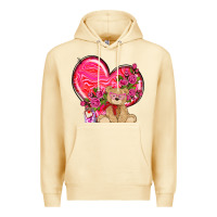 Pina Colada valentines heart with bear Premium Hoodie - NancyCooperArtShop