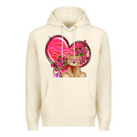 Sandshell valentines heart with bear Premium Hoodie - NancyCooperArtShop
