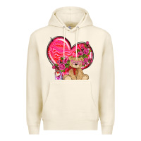 Tofu valentines heart with bear Premium Hoodie - NancyCooperArtShop