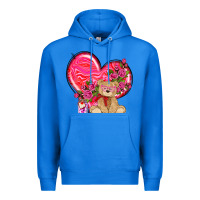 True Royal valentines heart with bear Premium Hoodie - NancyCooperArtShop