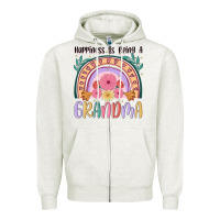 Oatmeal Heather happiness is being a grandma Zipper Hoodie - JahusDesignShop