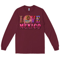 Burgundy love mexico Long Sleeve Tee - CTS Tumbler Store