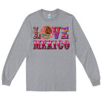 Heather Grey love mexico Long Sleeve Tee - CTS Tumbler Store