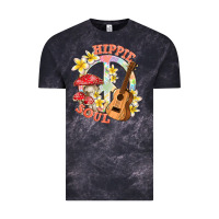 Cloud Black hippie soul with peace Vintage Tee - texasbilliewilder