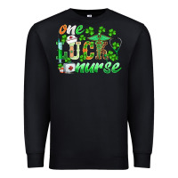 Black st.patricks one lucky nurse Premium Sweatshirt - BarkalooDesign