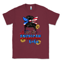 Burgundy All American Babe 4th of July Classic Tee - CowGirlArtShop