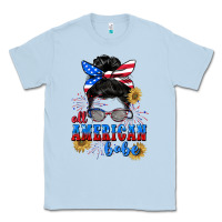 Dusty Blue All American Babe 4th of July Classic Tee - CowGirlArtShop