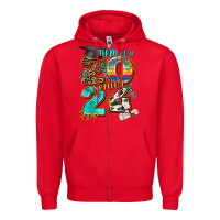 Red 2024 graduate leopard Zipper Hoodie - AdoDesignShop