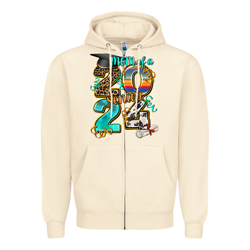 2024 Graduate Leopard Zipper Hoodie by AdoDesignShop | Teevron