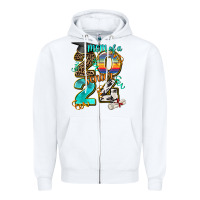 White 2024 graduate leopard Zipper Hoodie - AdoDesignShop